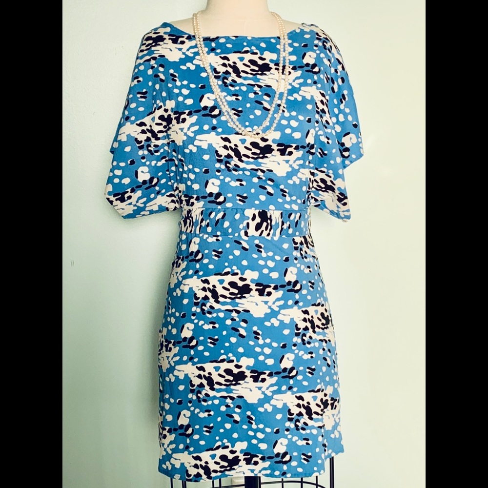 BCBG Max Azaria Kimono Mini Dress Abstract Print S